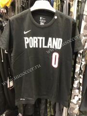 2019 NBA Black #0 Cotton T-shirt-CS
