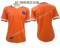 1997-1998 Retro Version Netherlands World cup  Home Orange Thailand Soccer Jersey AAA