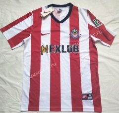 2007 Retro Version Deportivo Guadalajara Home Red & White Thailand Soccer Jersey AAA-912