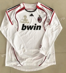 2006 Retro Version AC Milan Away White LS Thailand Soccer Jersey AAA-510