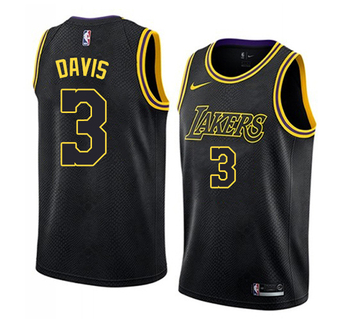 City Version NBA Lakers Black #3 Jersey