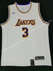 NBA Lakers White #3 Jersey