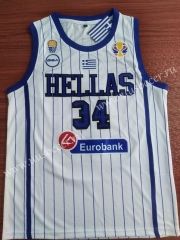 2019 World Cup Greece  White #34  NBA Jersey