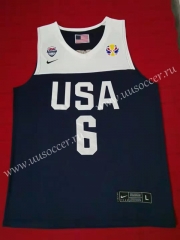 2019 World Cup USA Dark Blue #6 JAMES NBA Jersey