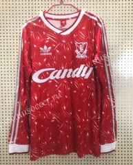 1989 Retro Version Liverpool Home Red Thailand LS Soccer Jersey AAA-811