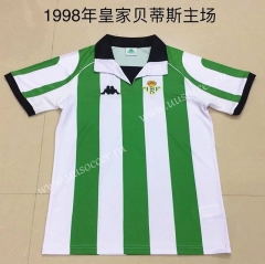 1998  Retro Version Real Betis Home White and Green Thailand Soccer Jersey AAA-DG