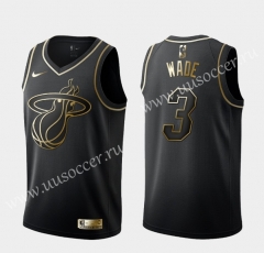 NBA Miami Heat Black & Gold #3 Jersey