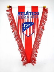 Atletico Madrid Red Soccer Triangle Flag