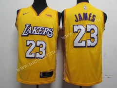 With Wish City Version 2019 NBA Lakers Yellow #23 Jersey