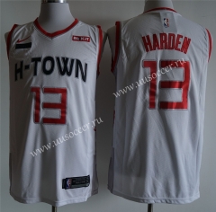 With both logo City Version NBA Houston Rockets White #13 Jersey