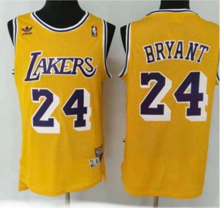 NBA Lakers Yellow Round Collar #24 Jersey