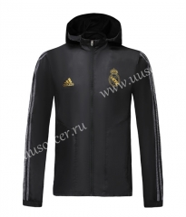2020-2021 Real Madrid Black Trench Coats With Hat-LH