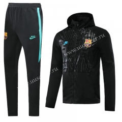 2020-2021 Barcelona Black Trench Coats Uniform With Hat-LH