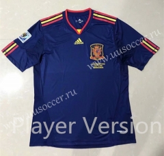 Player Version Final Retro version 2010 World Cup Spain Blue Thailand Soccer Jersey AAA-SL