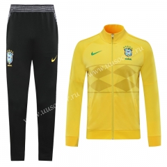 2020-2021 Brazil Yellow Soccer Jacket Uniform-LH