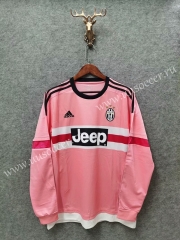Retro Version 2015-2016 Juventus Pink Thailand LS Soccer Jersey AAA