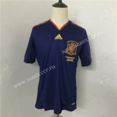 Retro version 2010 World Cup Spain Blue Thailand Soccer Jersey AAA