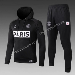 2020-2021 Jordan Paris SG Black Thailand Soccer Tracksuit Uniform With Hat-815