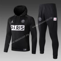 2020-2021 Jordan Paris SG Black Thailand Soccer Tracksuit Uniform With Hat-815