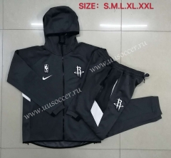 2020-2021 NBA Houston Rockets Dark Gray With Hat Jacket Uniform-815