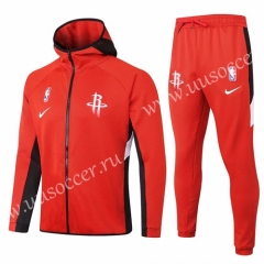 2020-2021 NBA Houston Rockets Red With Hat Jacket Uniform-815