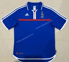 2000 Retro Version European Cup France Blue Thailand Soccer Jersey AAA-510