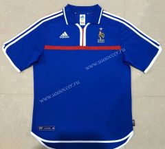 2000 Retro Version European Cup France Blue Thailand Soccer Jersey AAA-510
