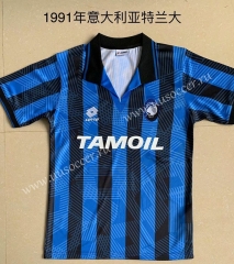 1991-1992 Retro Version Atalanta BC Home Blue & Black Thailand Soccer Jersey AAA-709