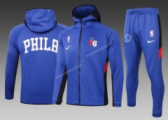 2020-2021 Philadelphia 76ers Blue Thailand Soccer Jacket Uniform With Hat-815
