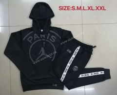 2020-2021 Jordan Paris SG Black Thailand Soccer Tracksuit Uniform With Hat-815