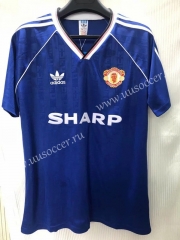 1990-1992 Retro Version Manchester United Blue Thailand Soccer Jersey AAA-811