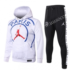 Big logo 2020-2021 Jordan Paris SG White Thailand Soccer Tracksuit Uniform With Hat-815