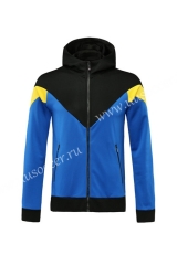 Without Logo 2020-2021 Blue & Black Soccer Thailand Jacket With Hat -815 -815