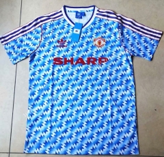 1992 Retro Version Manchester United Blue Thailand Soccer Jersey AAA-912