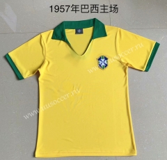 1957 Retro Brazil Yellow Thailand Soccer Jersey AAA-XY