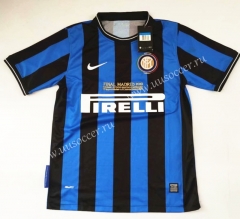 2009-2010 Retro Version Inter Milan Home Blue & Black Thailand Soccer Jersey AAA-912
