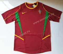 2002 Retro Version Portugal Home Red Thailand Soccer Jersey AAA-912