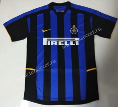2002-2003 Retro Version Inter Milan Home Blue & Black Thailand Soccer Jersey AAA-912