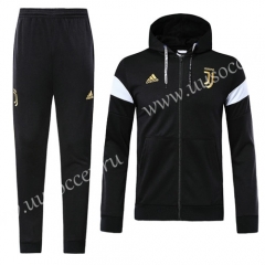 2020-2021 Juventus Black With Gold logo Thailand Soccer Jacket Uniform With Hat-815