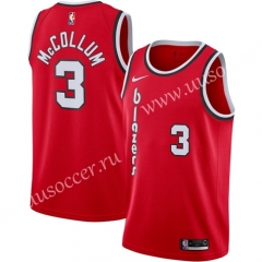 City Version NBA Portland Trail Blazers Red #3 Jersey