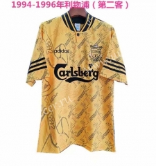 1994-1996 Retro Version Liverpool 2nd Away Yellow Thailand Soccer Jersey AAA