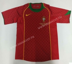 2004 Retro Version Portugal Home Red Thailand Soccer Jersey AAA-912