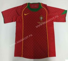 2004 Retro Version Portugal Home Red Thailand Soccer Jersey AAA-912