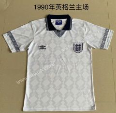 1990 Retro Version England Home White Thailand Soccer Jersey AAA-709