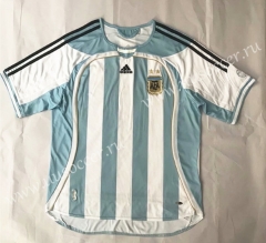 2006  Retro Version Argentina Home White Thailand Soccer Jersey AAA-SL