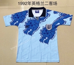 1992 Retro Version England 2nd Away Blue Thailand Soccer Jersey AAA-709