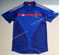2004 Retro Version France Blue Thailand Soccer Jersey AAA-912