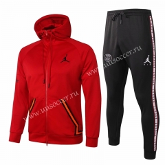 2020-2021 Jordan Red Thailand Soccer Jacket Uniform With Hat-815