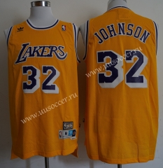 NBA Los Angeles Lakers Yellow Mesh printing #32 Jersey