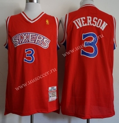 NBA Philadelphia 76ers Red Mesh printing #3 Jersey